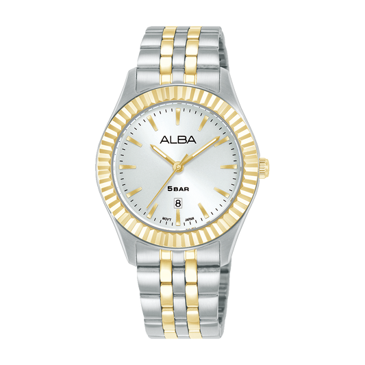 AH7FF8X1 Fashion Silver white dial Stainless Steel Quartz Watch