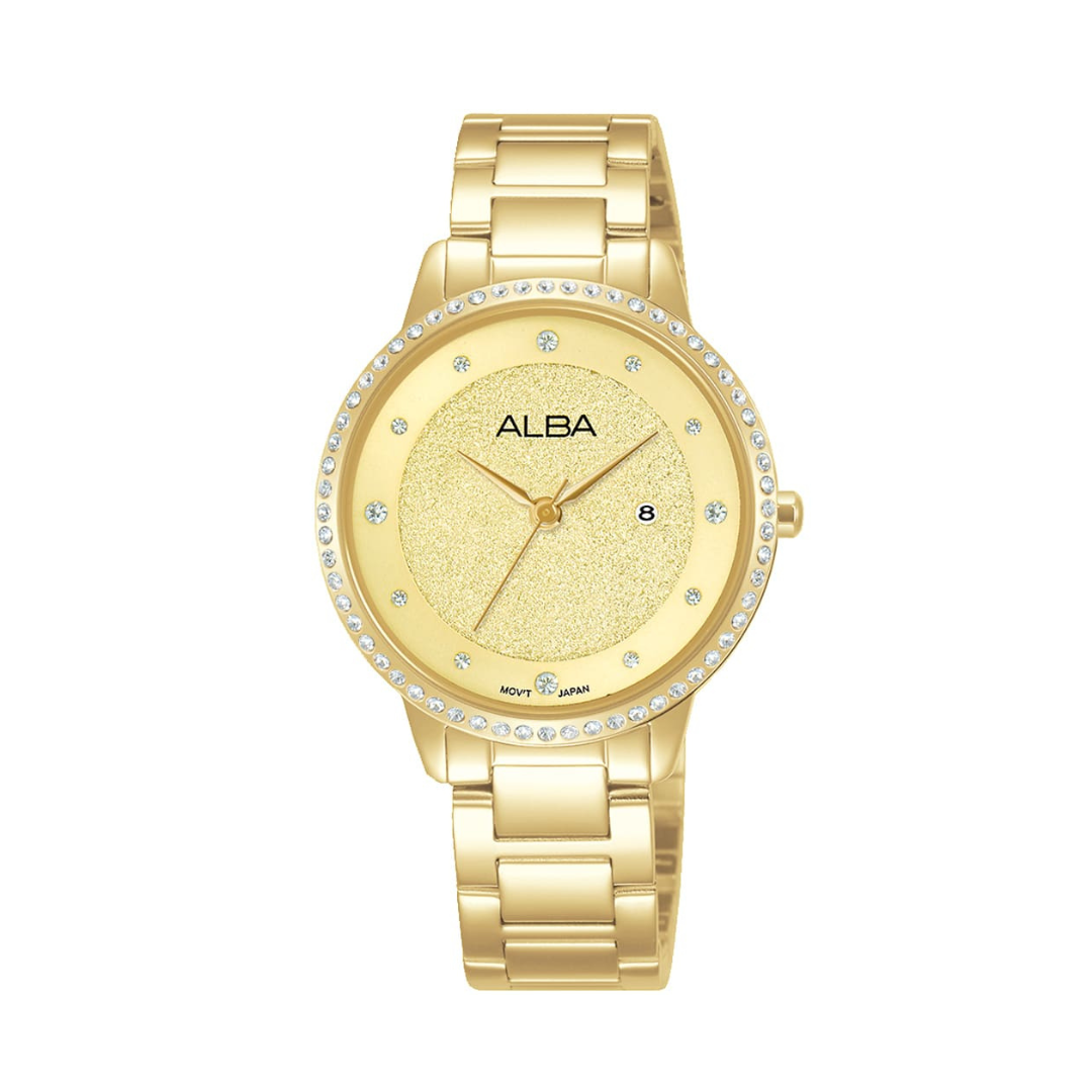 AH7W22X1 Fashion Gold Dial Stainless Steel Quartz Watch