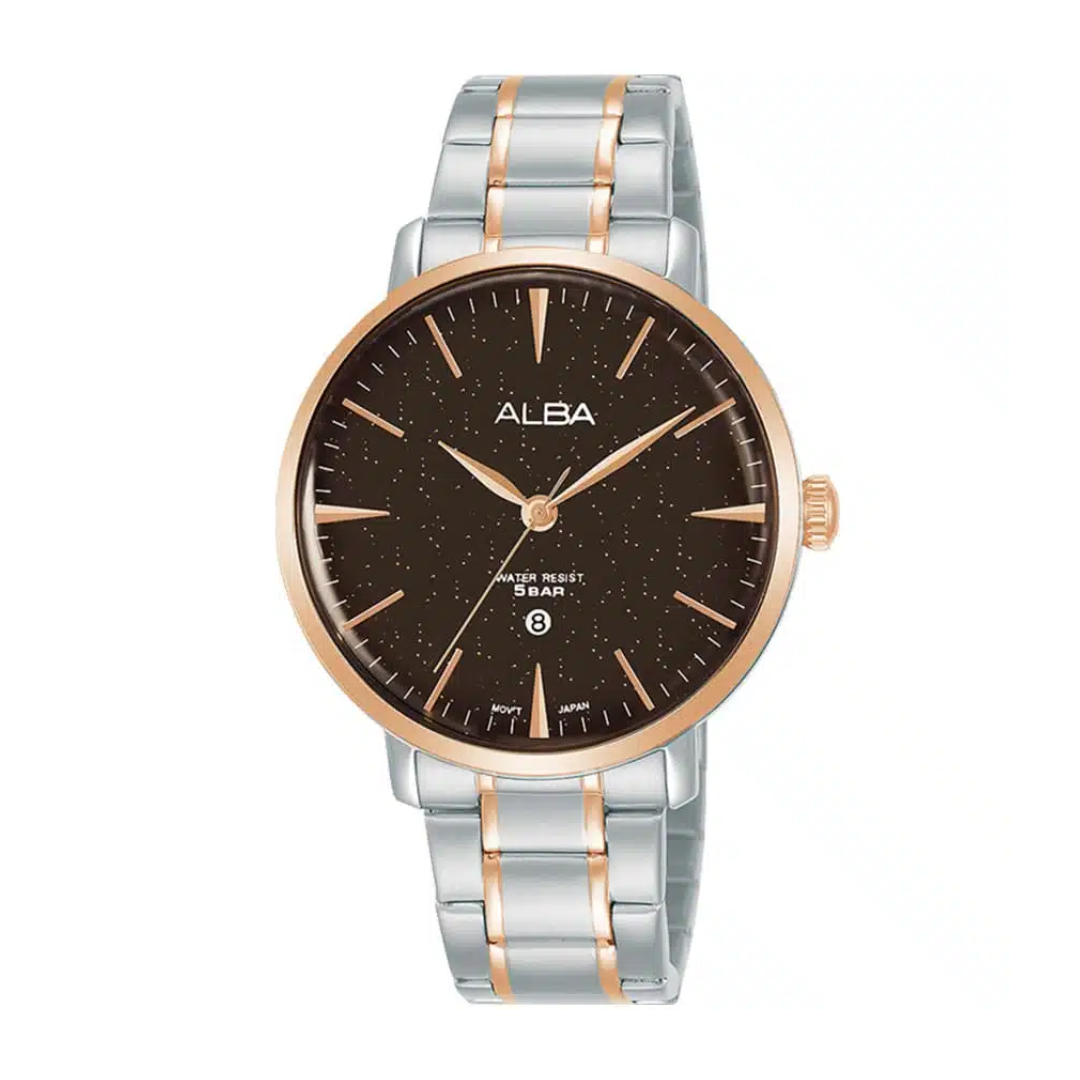 AH7W76X1 Prestige Brown Dial Stainless steal Quartz Watch