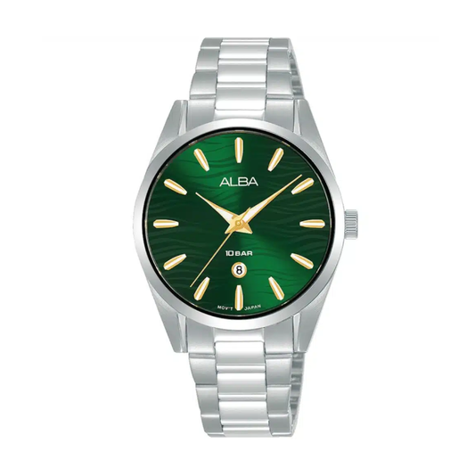 AH7X67X1 Fashion Green Dial Stainless steal Quartz Watch