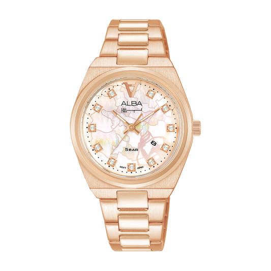 AH7Y10X1 Signa Pink Dial Stainless Steel Quartz Watch