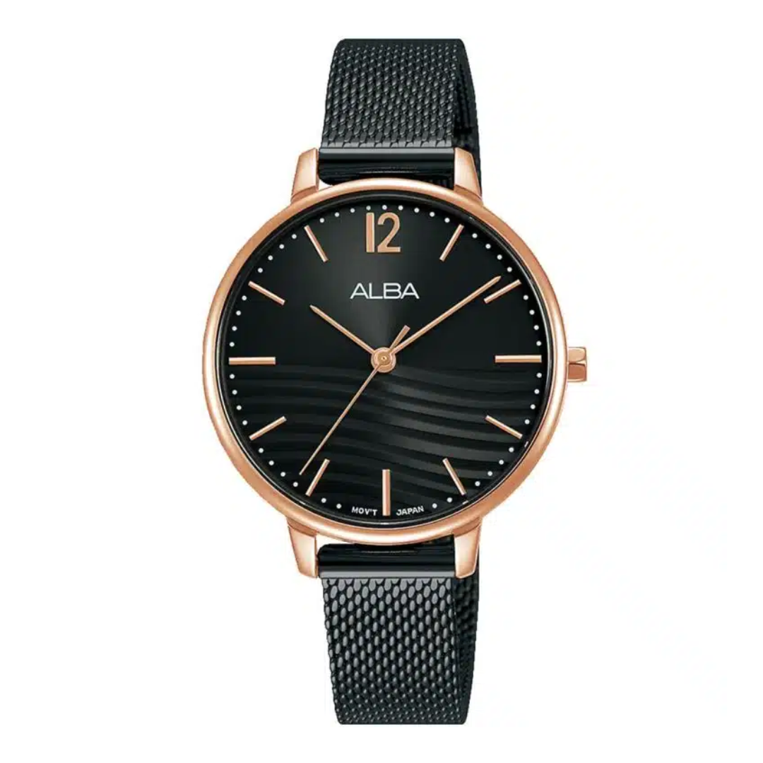 AH8718X1 Fashion Black Dial Stainless Steel Quartz Watch