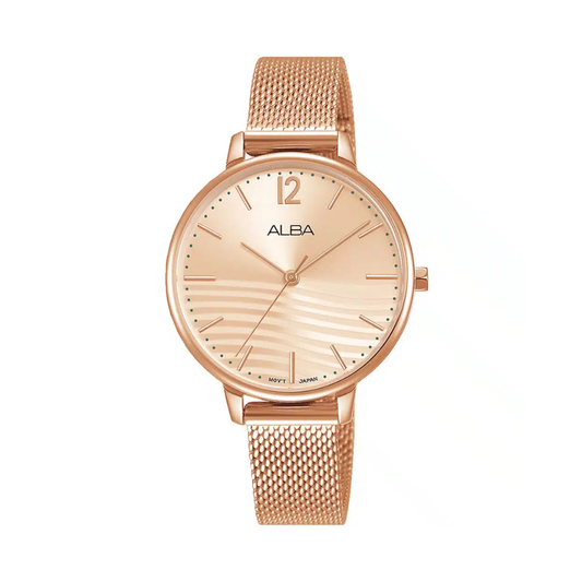 AH8720X1 Fashion Rose Gold Dial Stainless Steel Quartz Watch
