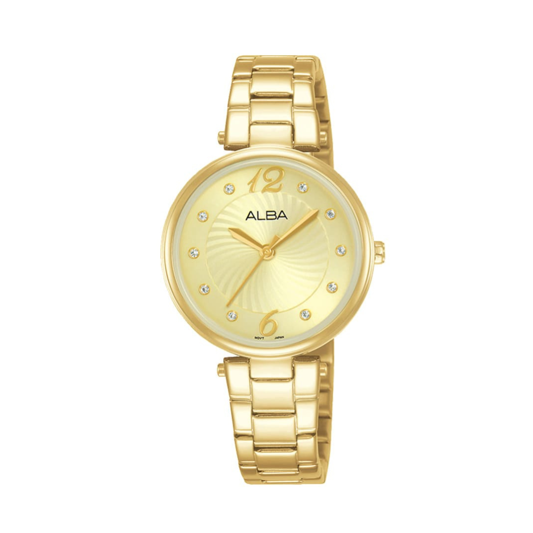 AH8730X1 Fashion Gold Dial Stainless Steel Quartz Watch