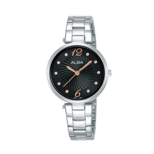 AH8735X1 Fashion Black Dial Stainless Steel Quartz Watch