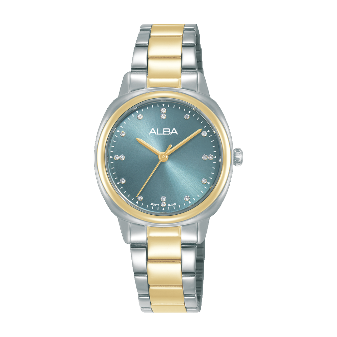 AH8930X1 Fashion Teal dial Stainless Steel Quartz Watch