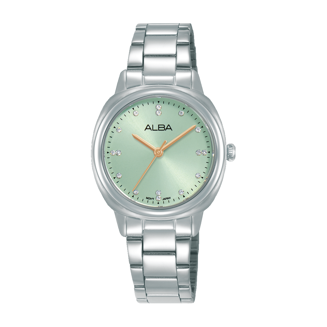 AH8933X1 Fashion Light green dial Stainless Steel Quartz Watch