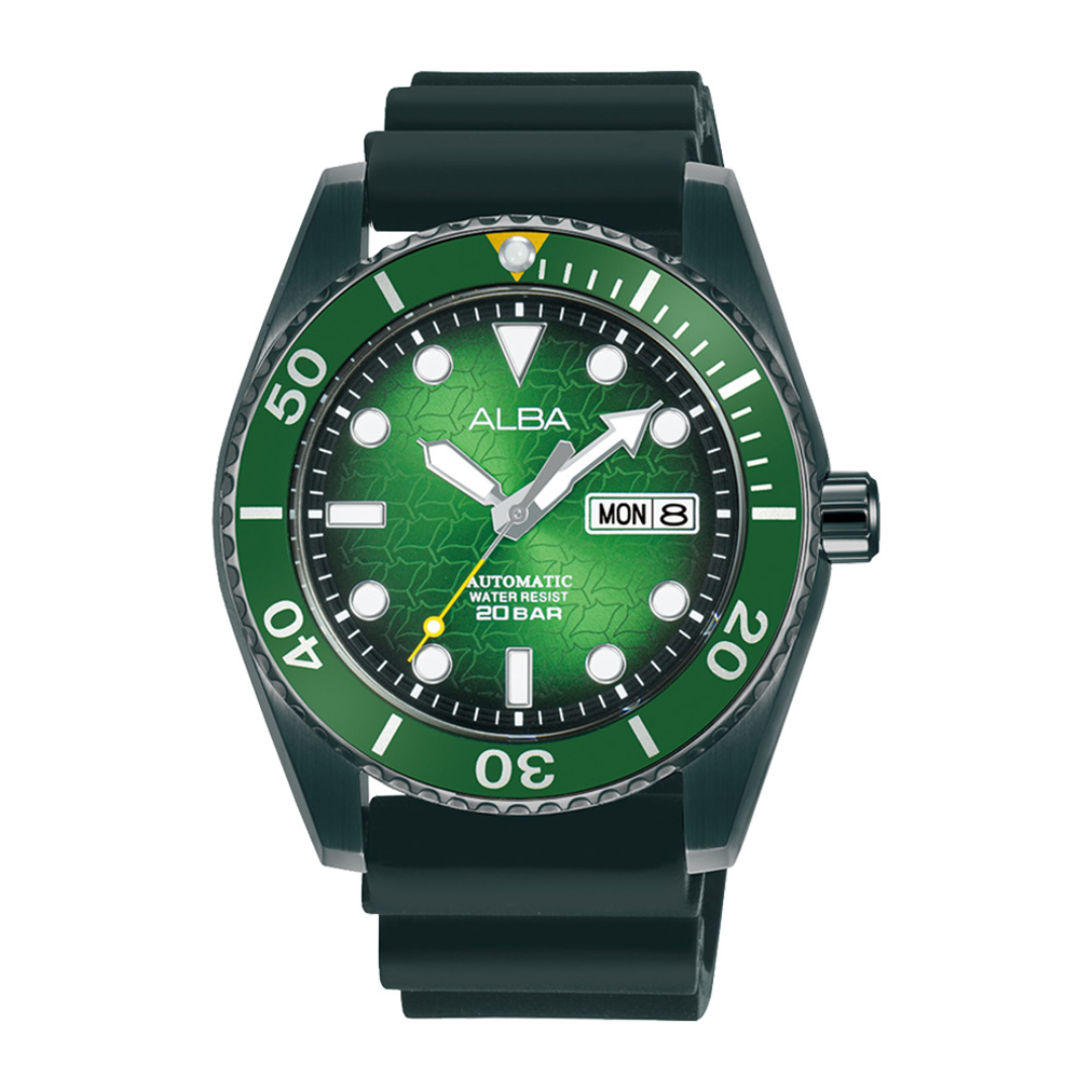 Alba Philippines AL4439X1 Green Dial Green Silicone Strap Men's Automatic Watch 43mm