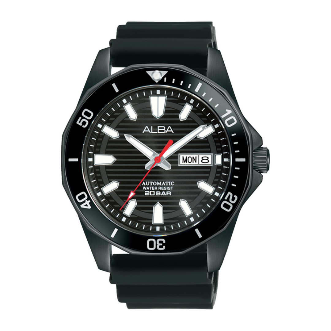 Alba Philippines AL4463X1 Black Dial Black Silicone Strap Men's Automatic Watch 43mm