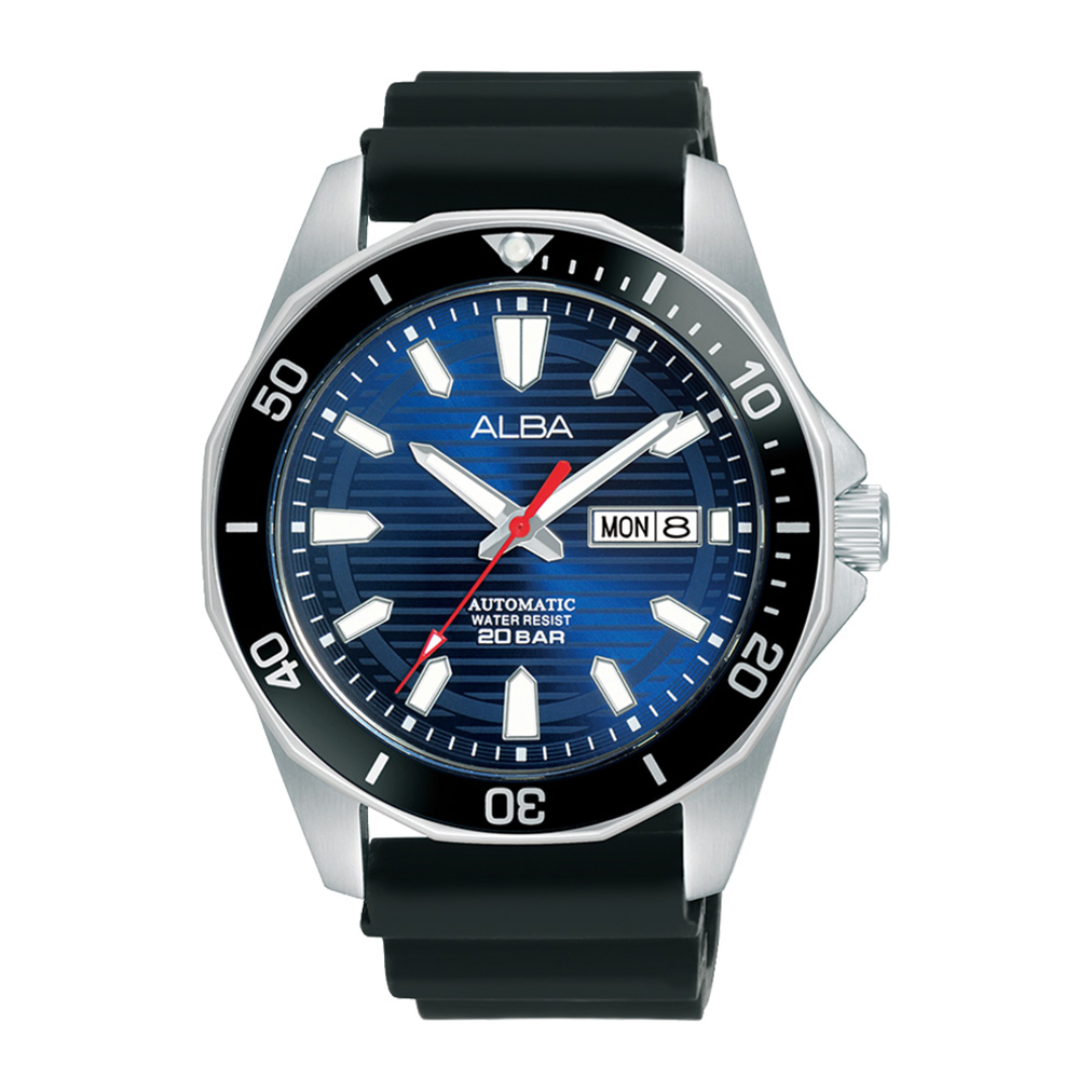 Alba Philippines AL4465X1 Blue Dial Black Silicone Strap Men's Automatic Watch 43mm
