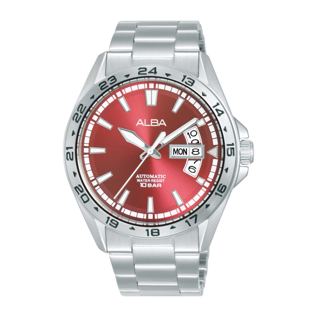 Alba Philippines AL4477X1 Red Dial Stainless Steel Strap Men's Automatic Watch 42mm