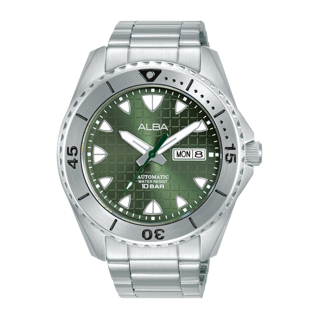 Alba Philippines AL4577X1 Mechanical Green Dial Stainless Steel Strap Men's Automatic Watch 44mm