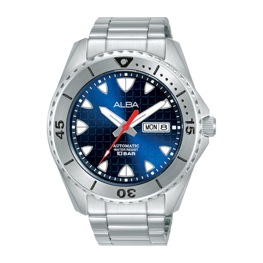 Alba Philippines AL4579X1 Mechanical Blue Dial Stainless Steel Strap Men's Automatic Watch 44mm