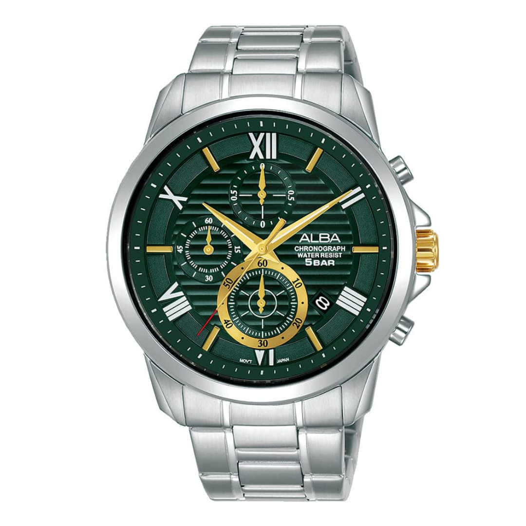 AM3773X1 Prestige Green Dial Stainless Steel Quartz Watch