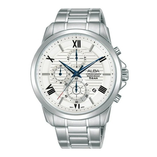 AM3777X1 Prestige White Dial Stainless Steel Quartz Watch