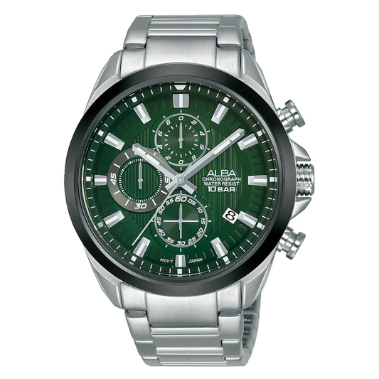 AM3785X1 Active Green Dial Stainless Steel Quartz Watch