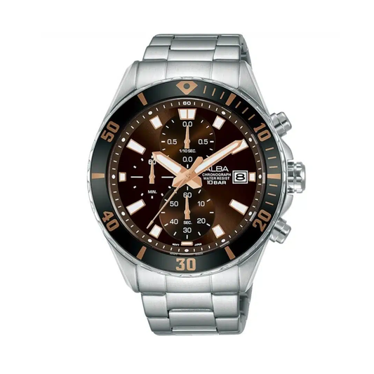 AM3807X1 Active Brown Dial Stainless Steel Quartz Watch