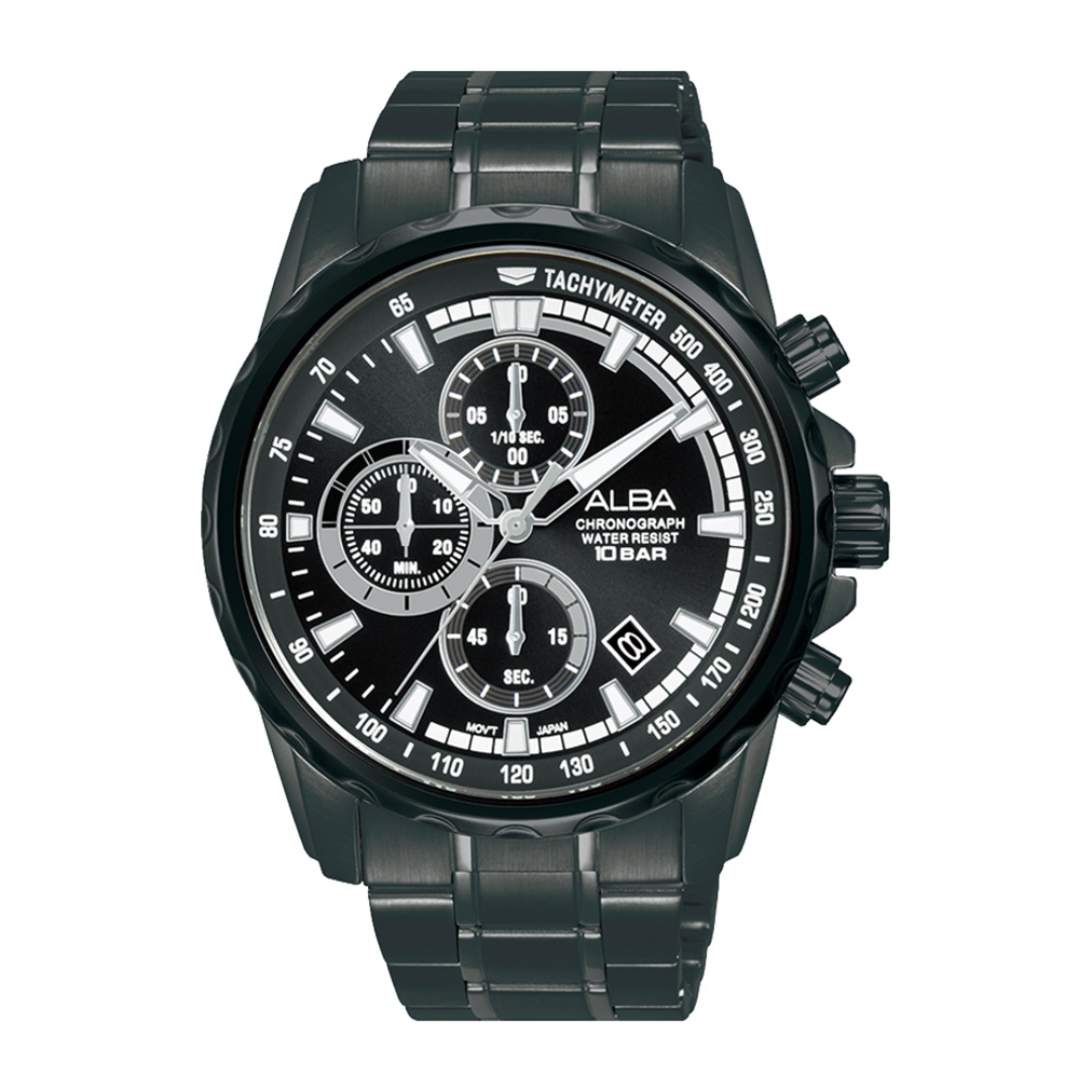 Alba Philippines AM3921X1 Black Dial Stainless Steel Strap Men's Chronograph Watch 43mm