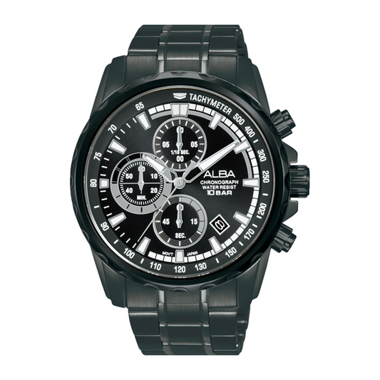 Alba Philippines AM3921X1 Black Dial Stainless Steel Strap Men's Chronograph Watch 43mm