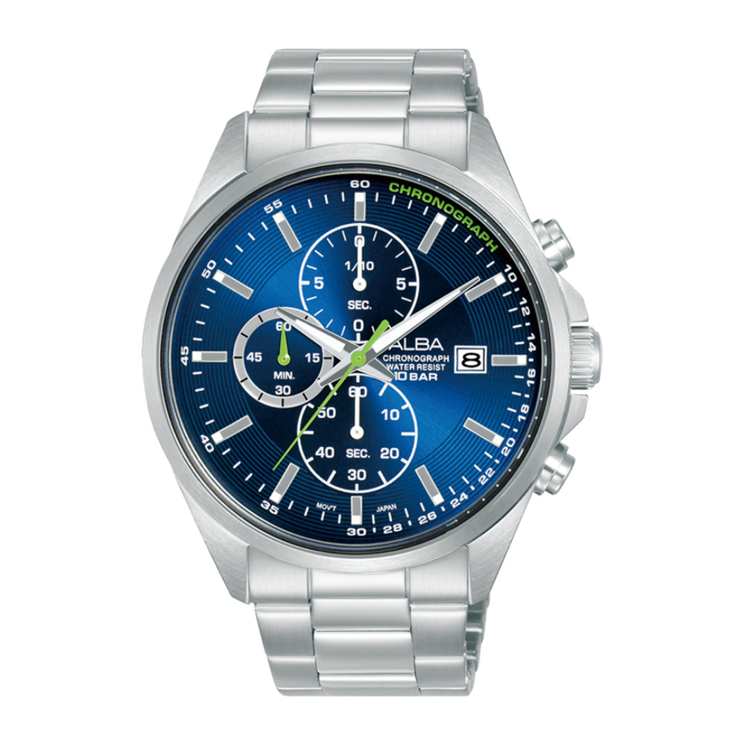 Alba Philippines AM3945X1 Blue Dial Stainless Steel Strap Men's Chronograph Watch 43mm