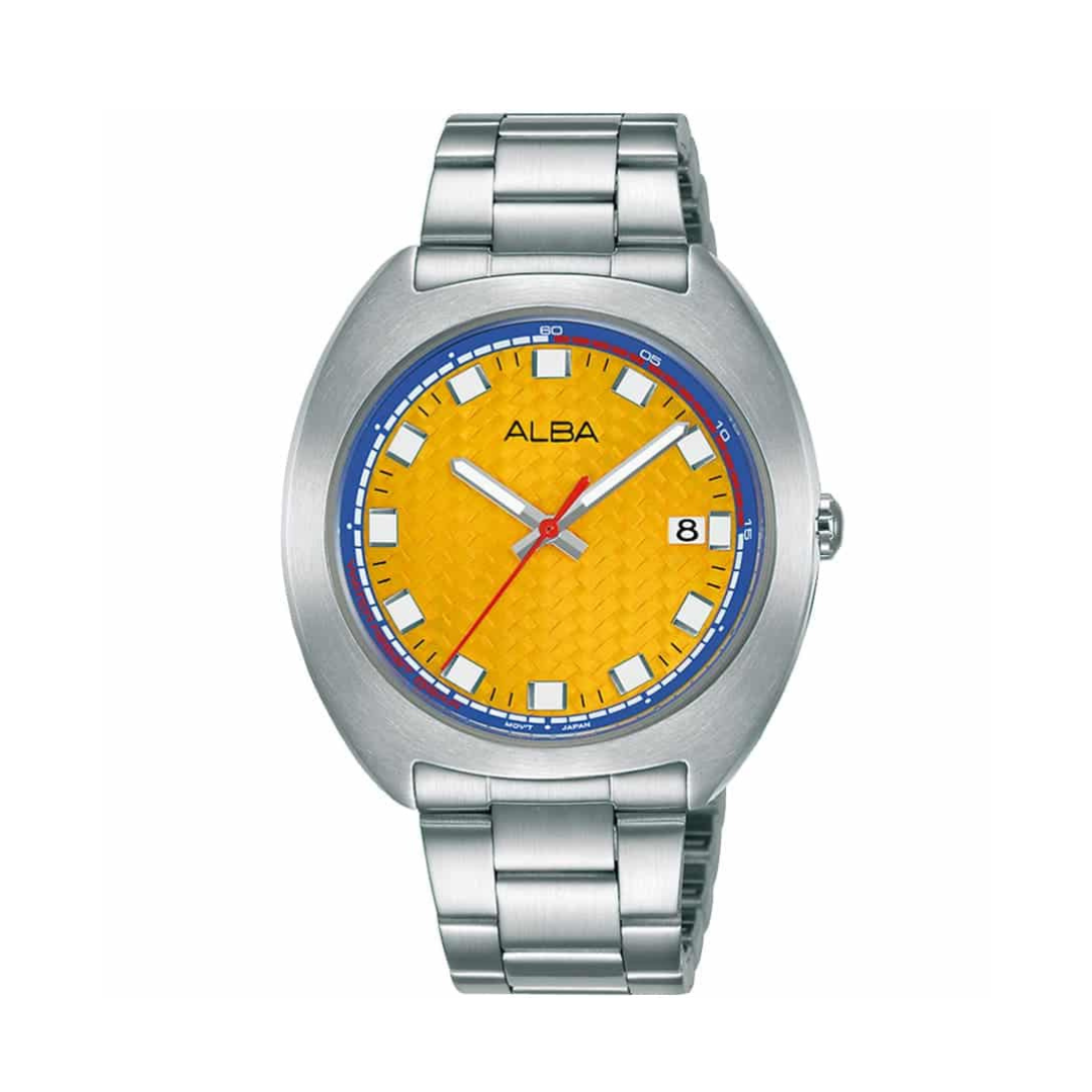 AS9K85X1 Active Yellow Dial Stainless Steel Quartz Watch