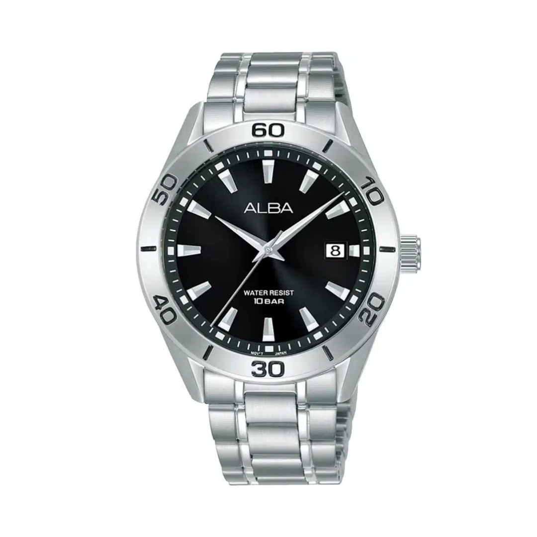 AS9L47X1 Active Black Dial Stainless Steel Quartz Watch