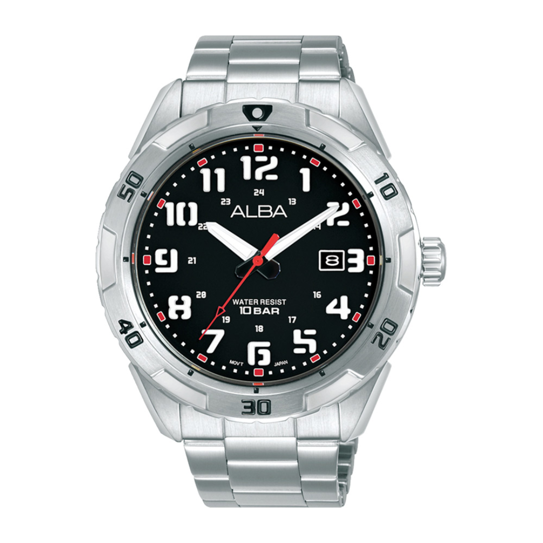 Alba Philippines AS9R81X1 Black Dial Stainless Steel Strap Men's Quartz Watch 45mm