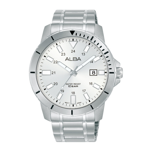 Alba Philippines AS9R99X1 Silver Dial Stainless Steel Strap Men's Quartz Watch 43mm