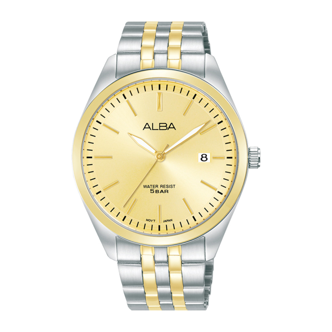 Alba Philippines AS9S10X1 Gold Dial Two Toned Stainless Steel Strap Men's Quartz Watch 40mm