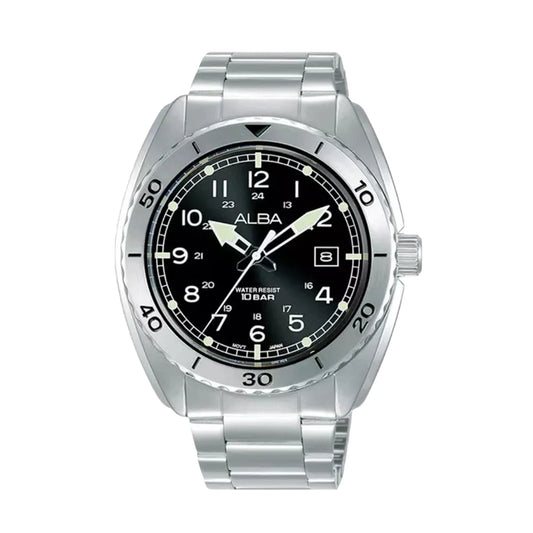AS9U75X1 Active Black Dial Men's Quartz Watch