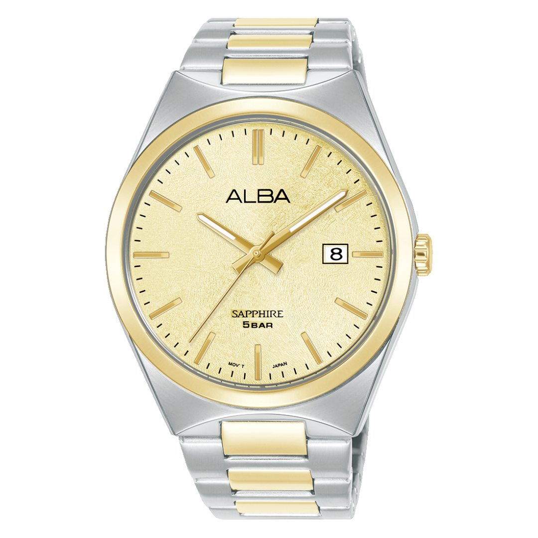 AS9V76X1 Prestige Silver Gold Stainless Steel Quartz Watch