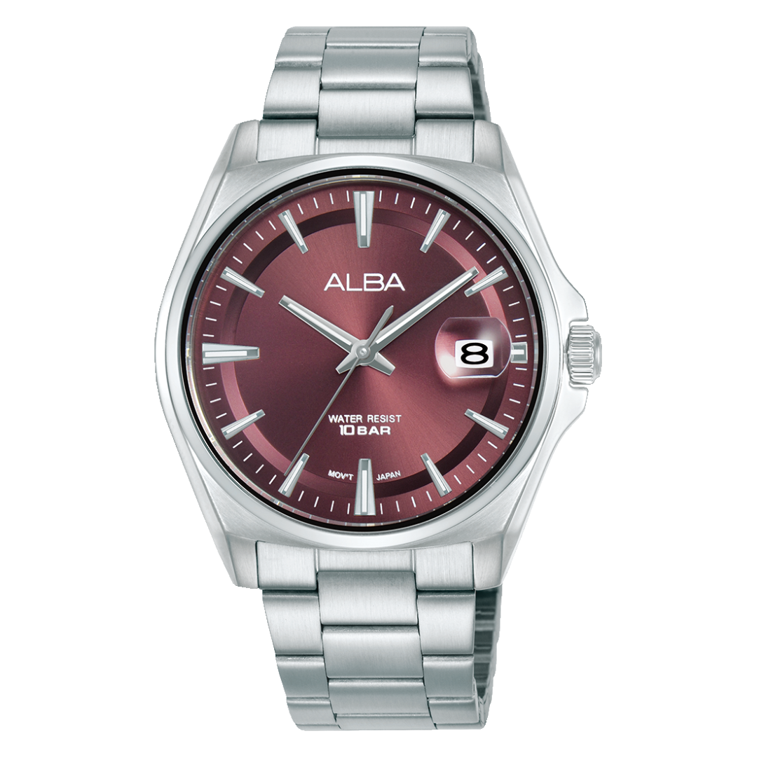 AS9V91X1 Active Burgundy Stainless Steel Quartz Watch
