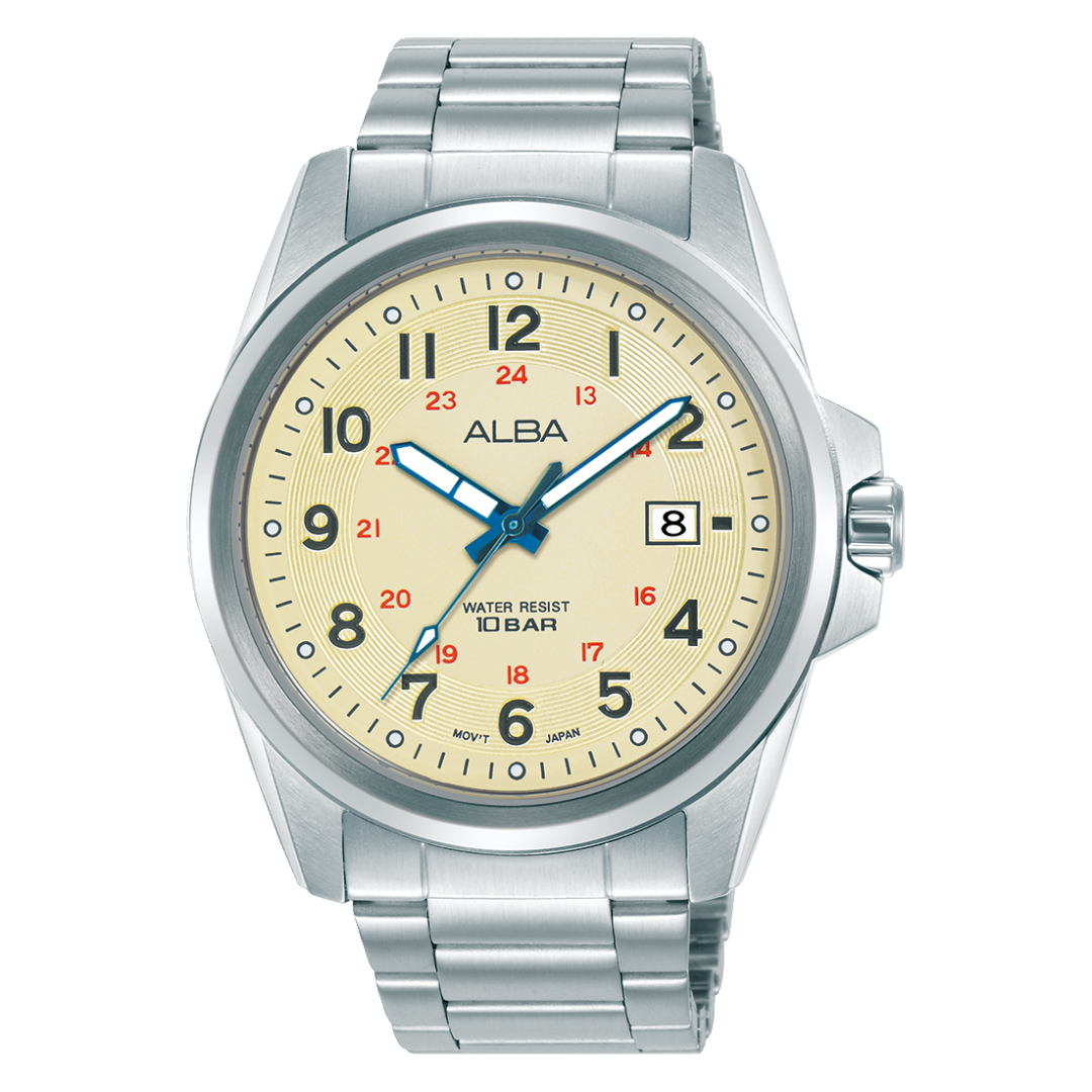 AS9W05X1 Active Cream Stainless Steel Quartz Watch