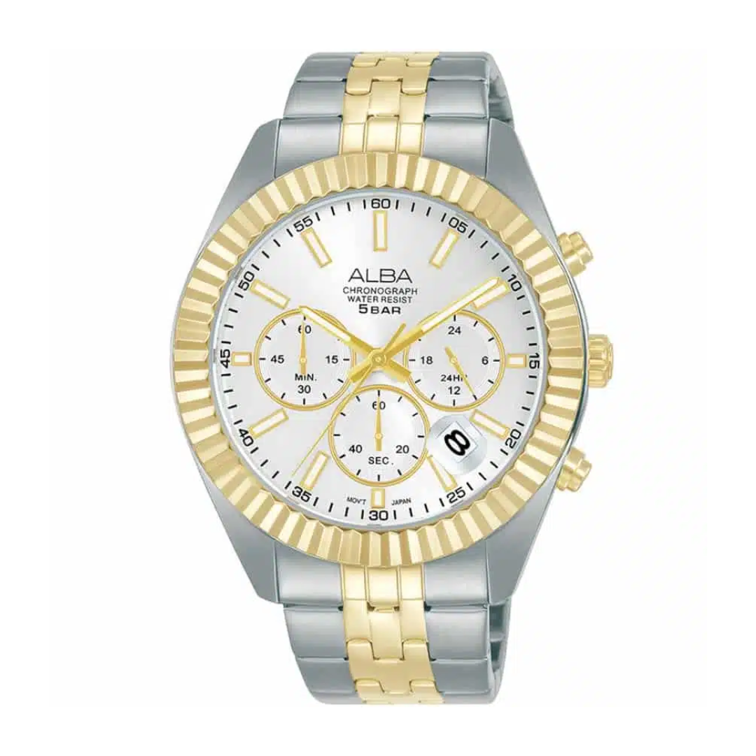 AT3H14X1 Prestige Silver White Dial Stainless steal Quartz Watch