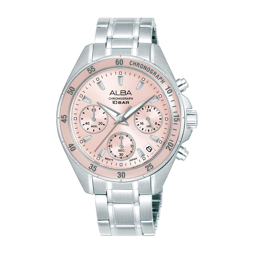 AT3K95X1 Active Pink Stainless Steel Quartz Watch