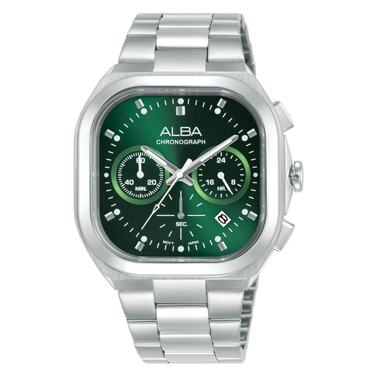 AT3K99X1 Active Green Dial Stainless Steel Quartz Watch
