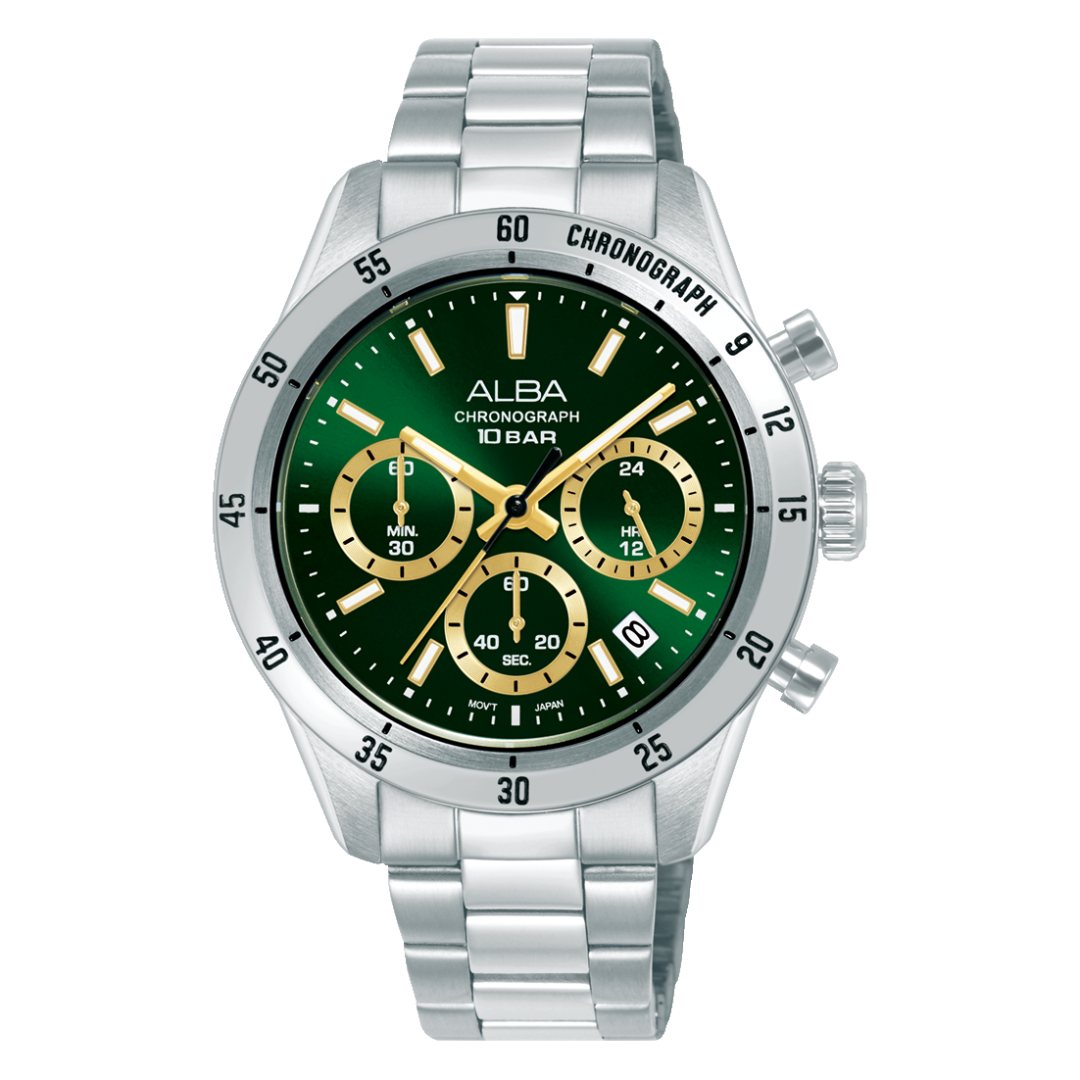 AT3L23X1 Active Green dial Stainless Steel Quartz Watch