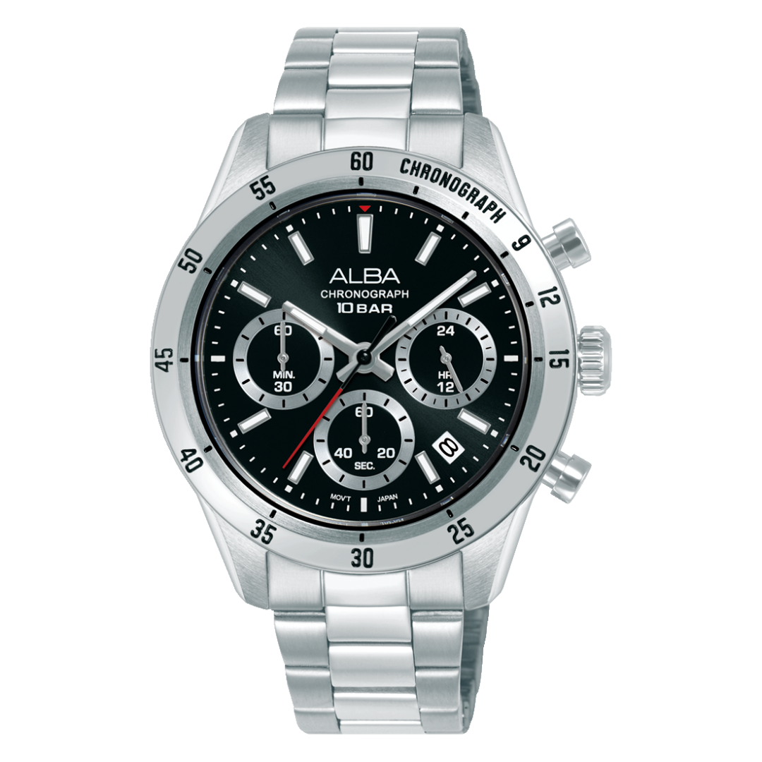 AT3L27X1 Active Black dial Stainless Steel Quartz Watch