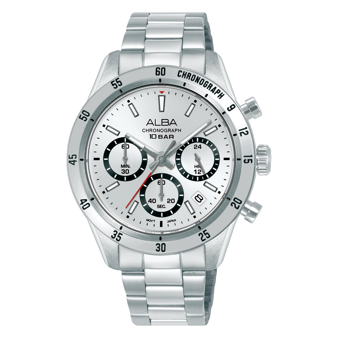 AT3L29X1 Active Silver Dial Stainless Steel Quartz Watch