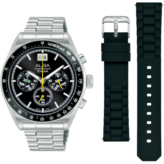AU5025X2 Signa Black Dial Stainless Steel Quartz Watch