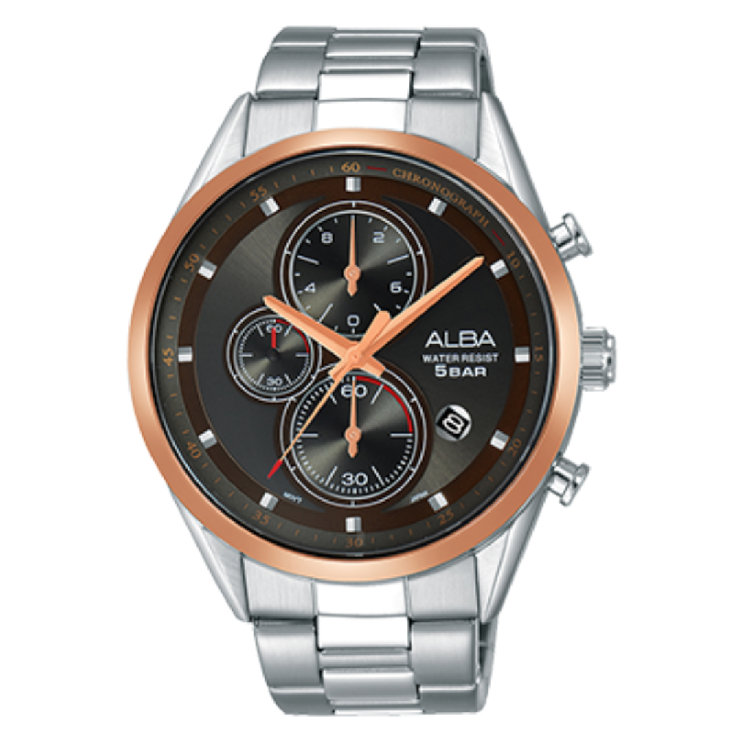 Alba Philippines Prestige AM3424X1 Grey Dial Men's Chronograph Watch 43mm