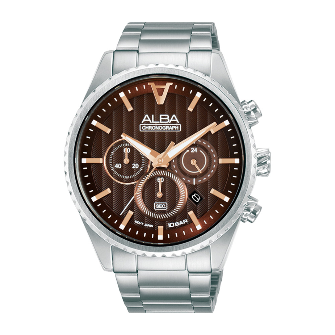 Alba Philippines AT3H83X1 Signa Brown Dial Men's Quartz Watch 43mm
