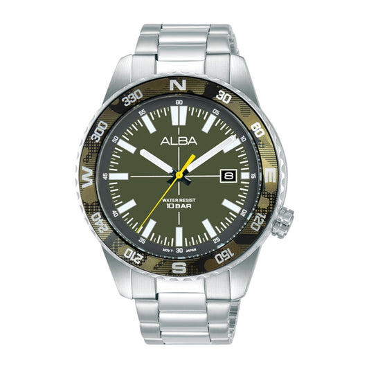 Alba Philippines AS9Q17X1 Active Green Dial Men's Quartz Watch 43mm